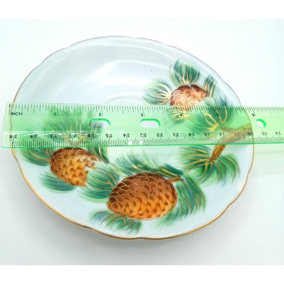 Norcrest Pine Cone Needles Hand painted Saucer Vintage 6 Inch Replacement 3/566 - Picture 12 of 12